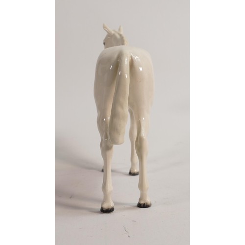 680 - Beswick racehorse Bois Roussel in rare painted white gloss 701(a/f - one leg restored with some craz... 