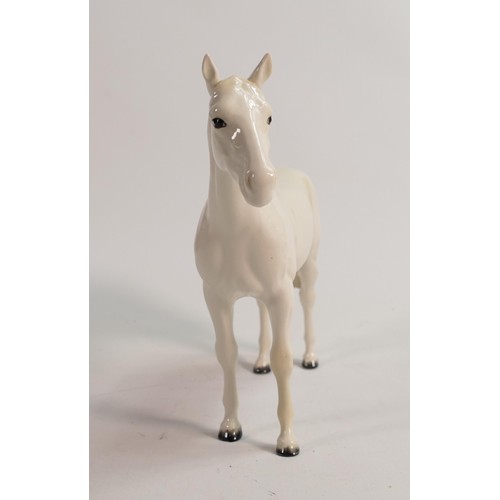 680 - Beswick racehorse Bois Roussel in rare painted white gloss 701(a/f - one leg restored with some craz... 