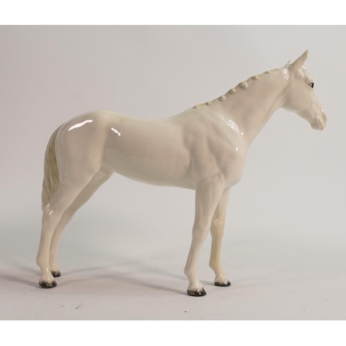 680 - Beswick racehorse Bois Roussel in rare painted white gloss 701(a/f - one leg restored with some craz... 