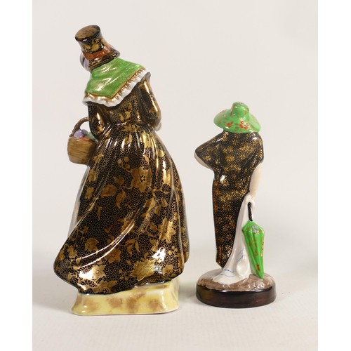 689 - Two Plant Tuscan Pottery figures Bathing Belle & The Squires Daughter, tallest 23cm. (2)