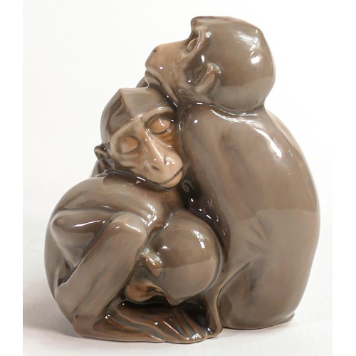 711 - Bing and Grondahl B&G 1581 Monkey family, height 12cm