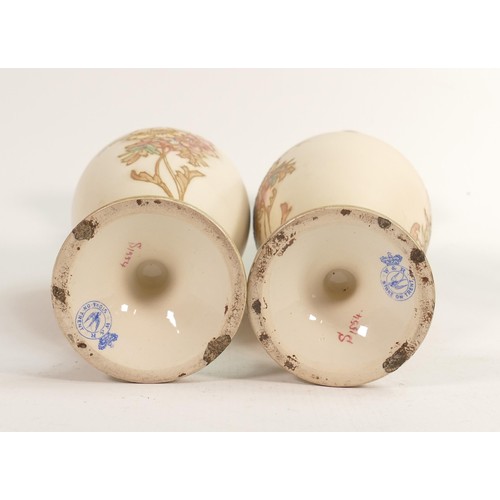 781 - Pair of Carlton Blush ware vases by Wiltshaw & Robinson, c1900, decorated & gilded with Dog Rose, h.... 