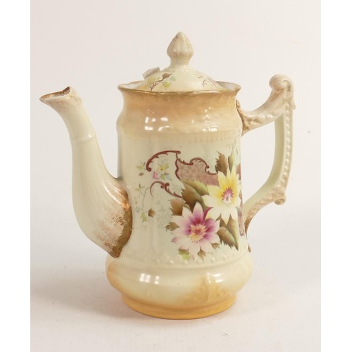 812 - Carlton Blush ware tea pot with faded pink floral decoration, by Wiltshaw & Robinson, c1900, Height ... 