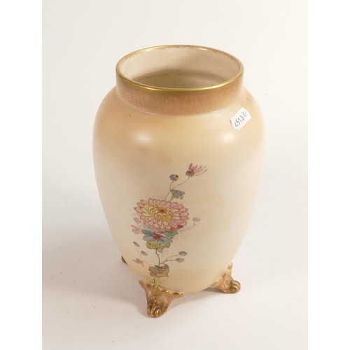 823 - Carlton Blush ware large footed vase with floral decoration, by Wiltshaw & Robinson, c1900, height 2... 