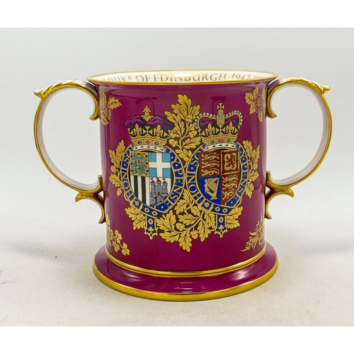 856 - Spode large commemorative Loving Cup to commemorate The Royal 25th Wedding Anniversary, height 16cm,... 