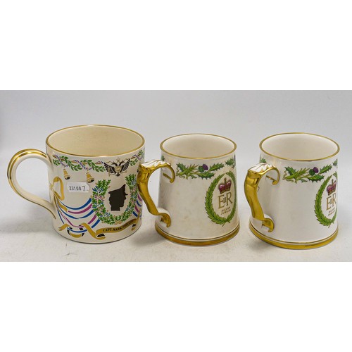 857 - Spode & Wedgwood boxed commemorative tankards (3)