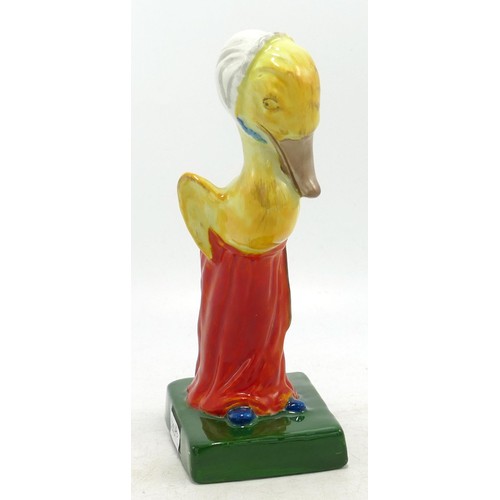 873 - Clarice Cliff Wilkinsons Ltd model of Mrs Puddleduck, height 17cm (a/f -neck broken and re stuck).