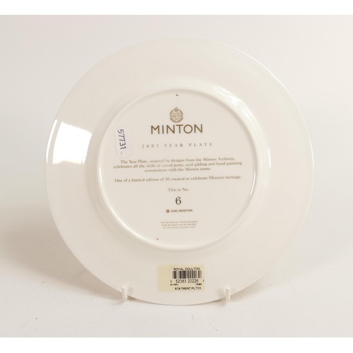 882 - Minton limited edition 2003 year plate, boxed.