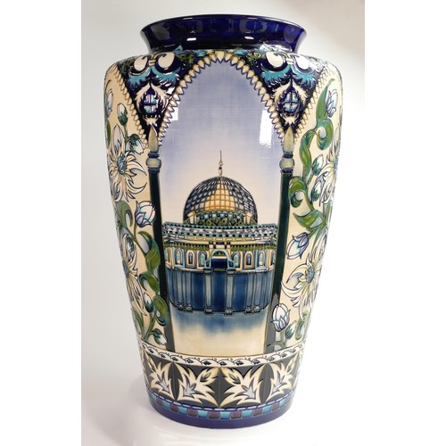 896 - A large prestige Moorcroft pottery vase in the Jerusalem pattern designed by Nicola Slaney, showing ... 