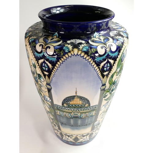 896 - A large prestige Moorcroft pottery vase in the Jerusalem pattern designed by Nicola Slaney, showing ... 