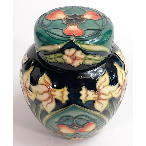 903 - Moorcroft Carousel ginger jar by Rachel Bishop. Dated 1996, height 16cm. Boxed.