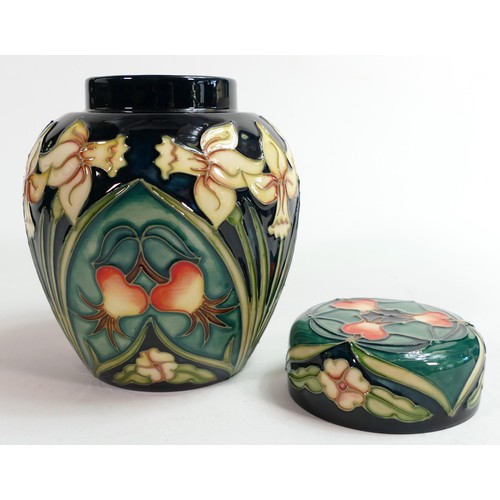 903 - Moorcroft Carousel ginger jar by Rachel Bishop. Dated 1996, height 16cm. Boxed.