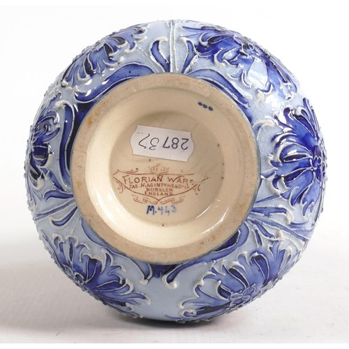 918 - Wiiliam Moorcroft MacIntyre & Co. Florian vase. Height 28cm, restoration from top rim to middle of n... 