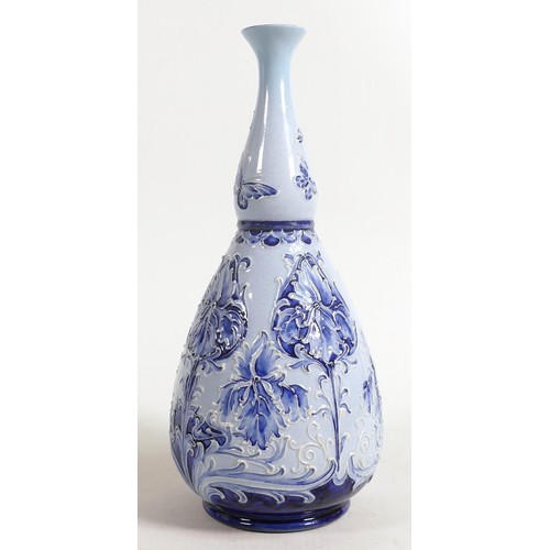 919 - William Moorcroft MacIntyre & Co. Florian ware vase. Height 25cm, top rim restored up to 4cm down.