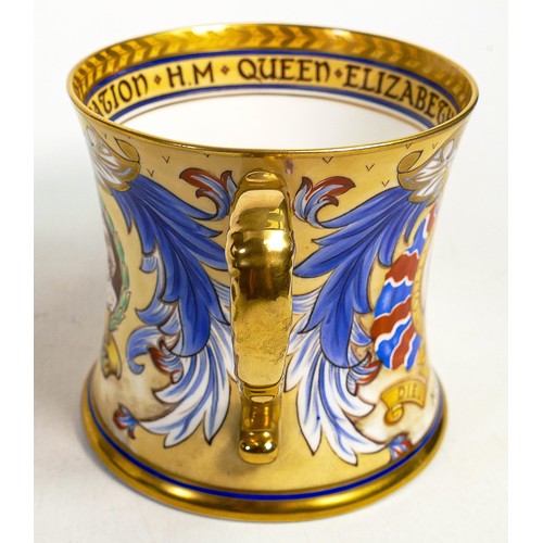 991 - Shelley George VI Royal commemorative Loving cup, 11.5cm high.