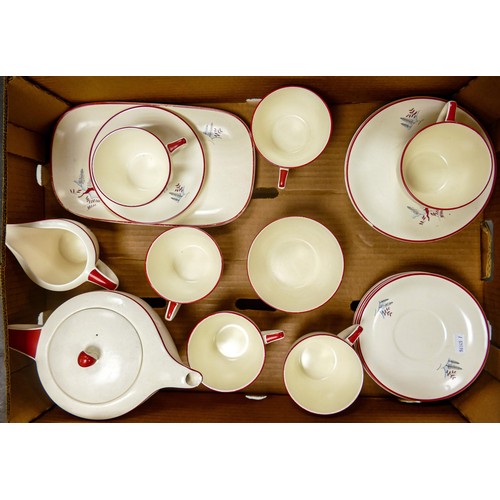 1051 - Crown Devon Stockholm patterned 23 piece tea set.