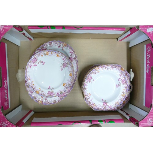 1068 - Spode Floral Irene patterned dinner ware including plates, platters, handled soup bowls, salad plate... 