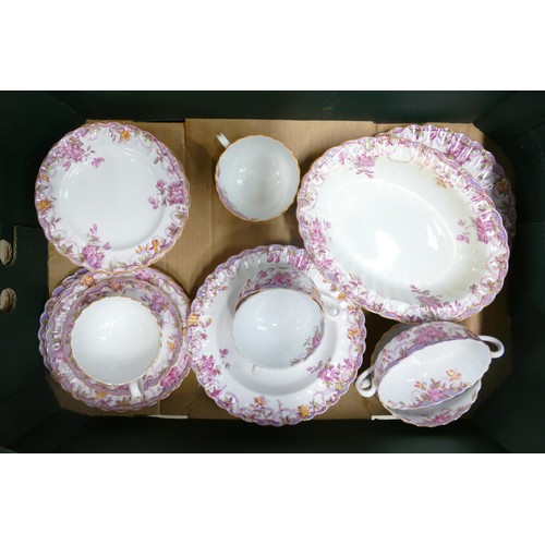 1068 - Spode Floral Irene patterned dinner ware including plates, platters, handled soup bowls, salad plate... 