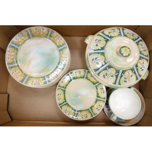 1070 - Royal Doulton Sir Frank Brangwyn R.A. R.W.S. R.B.A. dinnerware D5033 to include lidded tureens, 2 ha... 