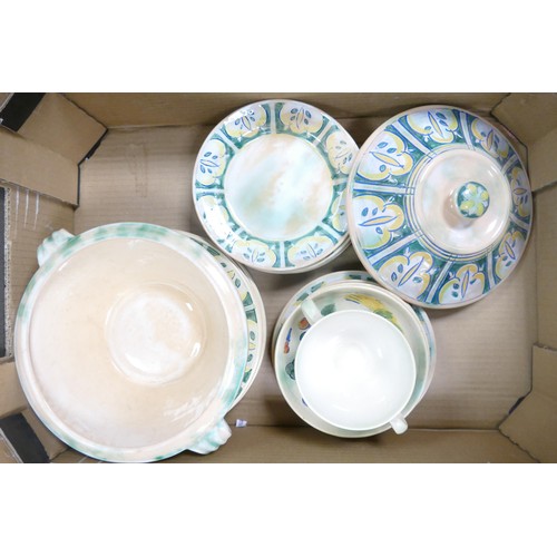 1070 - Royal Doulton Sir Frank Brangwyn R.A. R.W.S. R.B.A. dinnerware D5033 to include lidded tureens, 2 ha... 