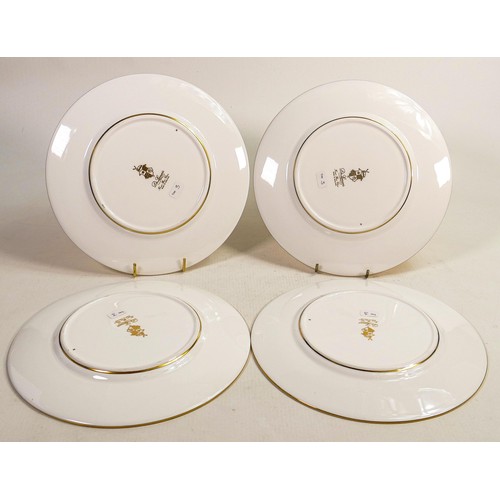 1087 - De Lamerie Fine Bone China heavily gilded Empress patterned set of four salad plates, specially made... 