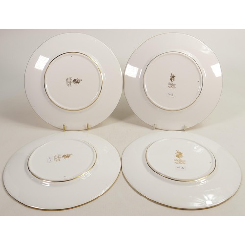 1088 - De Lamerie Fine Bone China heavily gilded Empress patterned set of four salad plates, specially made... 