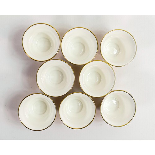 1097 - De Lamerie Fine Bone China heavily gilded lilac crested tea bowls, specially made high end quality i... 