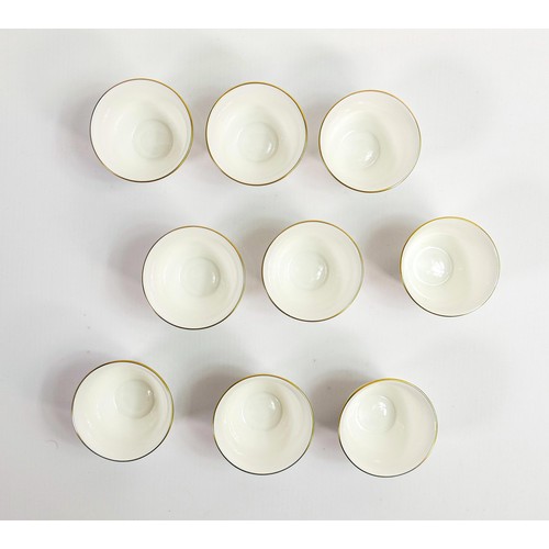 1098 - De Lamerie Fine Bone China heavily gilded crested tea bowls, specially made high end quality items, ... 