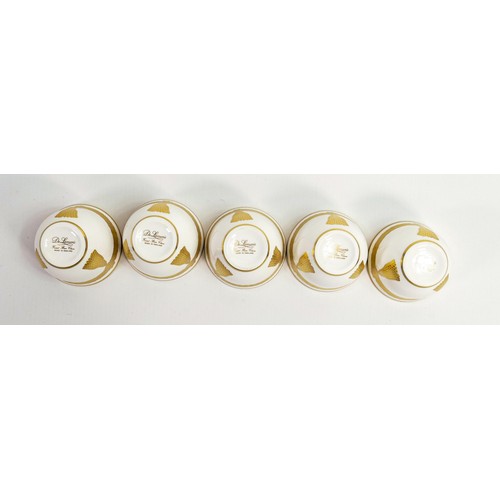 1104 - De Lamerie Fine Bone China heavily gilded tea bowls, specially made high end quality items, made in ... 