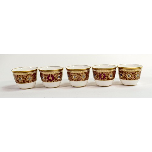 1105 - De Lamerie Fine Bone China heavily gilded tea bowls, specially made high end quality items, made in ... 