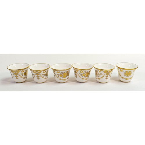 1106 - De Lamerie Fine Bone China heavily gilded tea bowls, specially made high end quality items, made in ... 