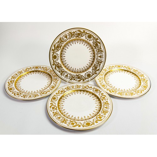 1119 - De Lamerie Fine Bone China, four heavily gilded  dessert plates, specially made high end quality ite... 