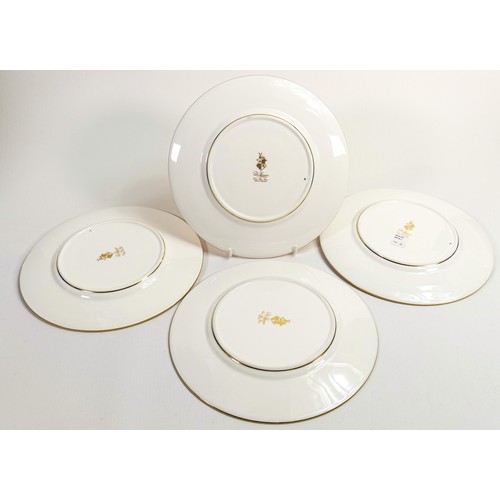 1132 - De Lamerie Fine Bone China marbled Burgundy Majestic patterned salad plates, specially made high end... 