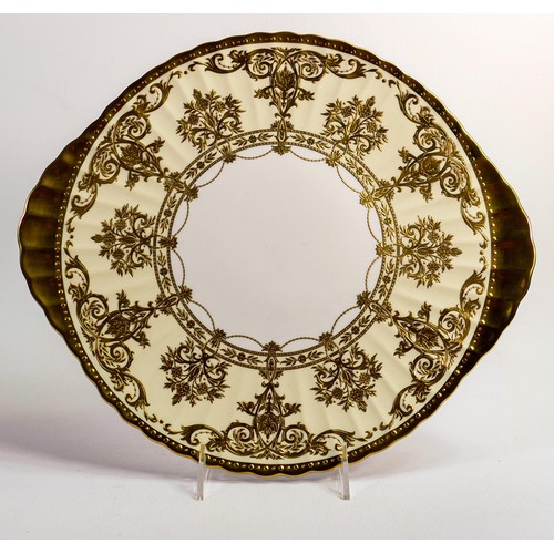 1173 - De Lamerie Fine Bone China Ivory Elegance patterned large serving platter, specially made high end q... 