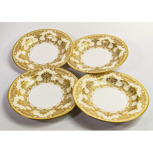 1176 - De Lamerie Fine Bone China Ivory Elegance patterned rimmed bowls, specially made high end quality it... 