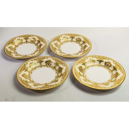 1176 - De Lamerie Fine Bone China Ivory Elegance patterned rimmed bowls, specially made high end quality it... 