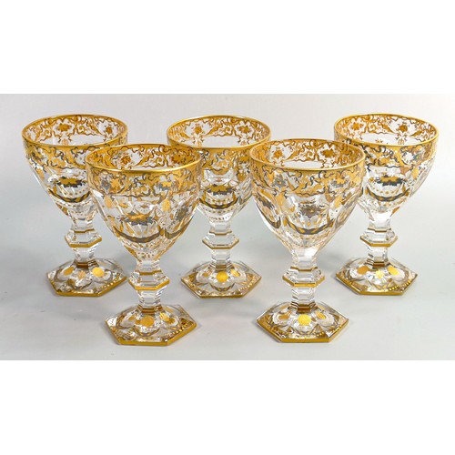 1230 - De Lamerie Fine Bone China Ribbons & Swags patterned goblets, specially made high end quality items,... 