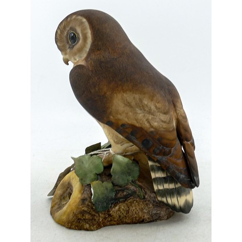 1258 - Royal Crown Derby matt Bird figure of an Owl, height 16cm