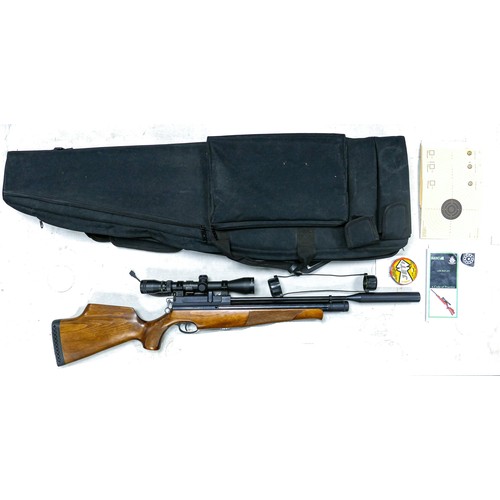 1571 - AIR ARMS S410 .177 Carbine English made Air Rifle, fitted Blazer 3-9x40 scope with holdall.