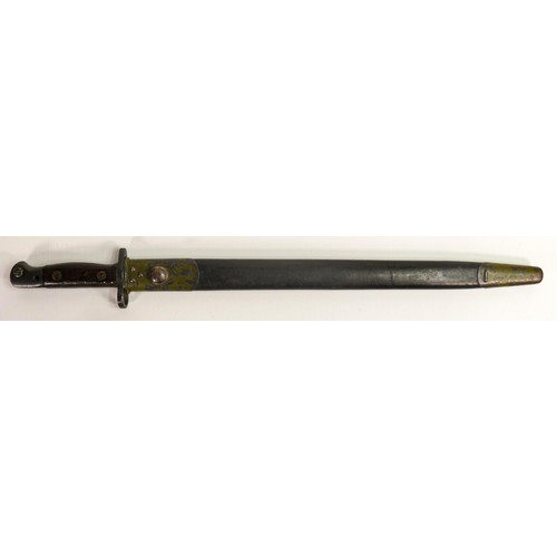 1576 - British pattern 1907 bayonet by Wilkinson in khaki sheath together with another similar 1907 bayonet... 