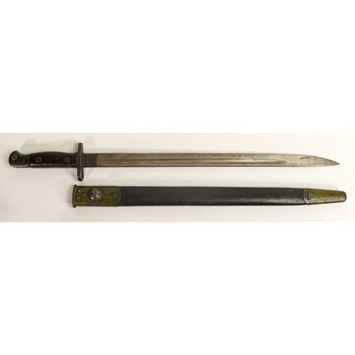 1576 - British pattern 1907 bayonet by Wilkinson in khaki sheath together with another similar 1907 bayonet... 