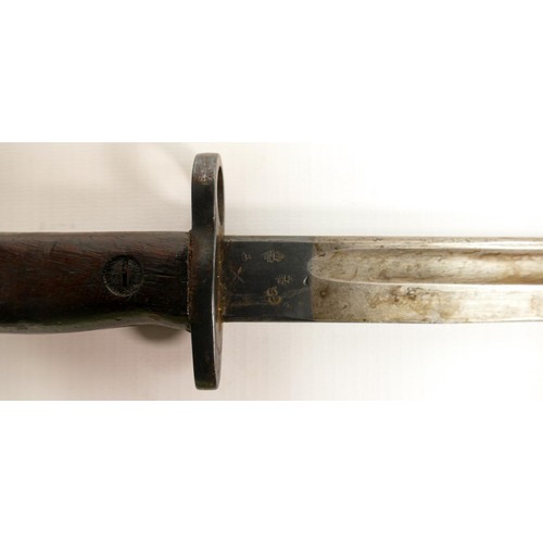 1576 - British pattern 1907 bayonet by Wilkinson in khaki sheath together with another similar 1907 bayonet... 