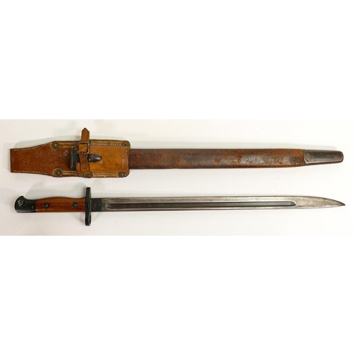 1576 - British pattern 1907 bayonet by Wilkinson in khaki sheath together with another similar 1907 bayonet... 