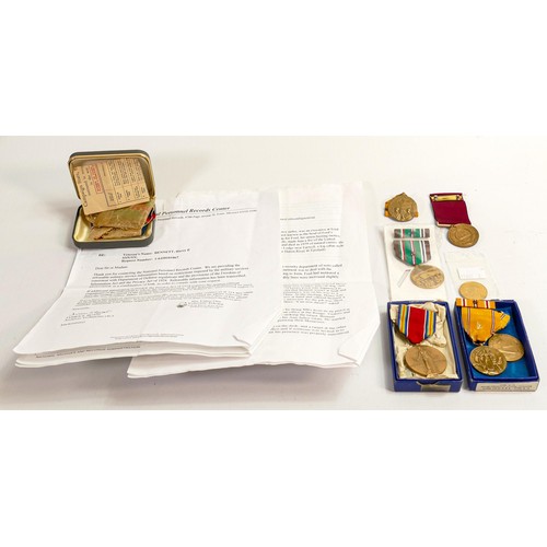 1580 - A group of second world war WWII medals and paperwork relating to Harry Bennett (1892-1979) to inclu... 