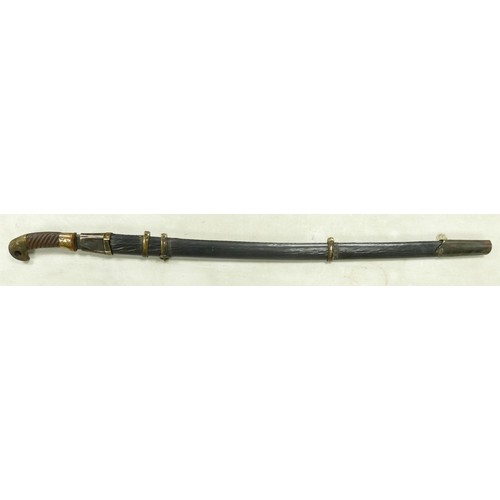 1581 - A circa 1934 Russian Shashka Dragoon sabre. Steel blade, brass accents on grip and scabbard. Date st... 