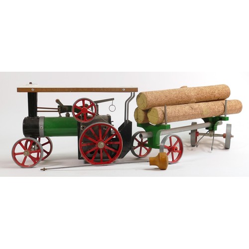 1662 - Mamod Steam Tractor with logs trailer.