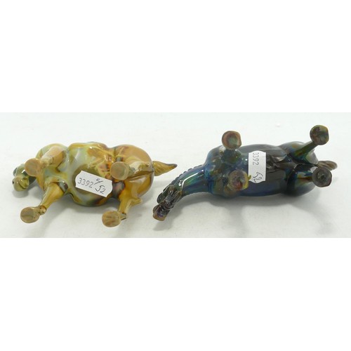 1722 - Two decorative glass Tang horses, height 10cm (2)