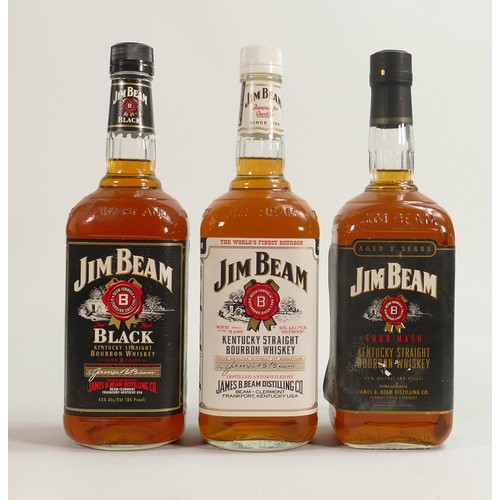 1741 - Jim Beam Kentucky Straight & Jim Beam Sour Mash & Sour Black Vintage Bourbons all 1ltr. (3)