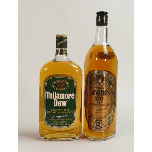 1743 - Tullamore Dew Irish Whiskey 1litre & Grants 100 US Proof Scotch Whisky 1 litre. (2)