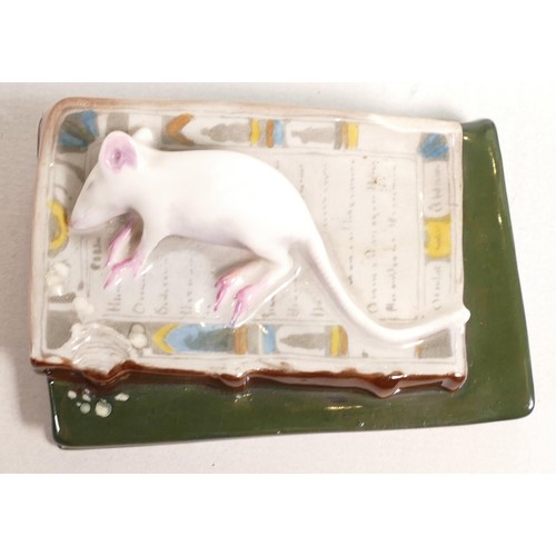 451 - Royal Doulton unusual model of a white rat asleep on a book 